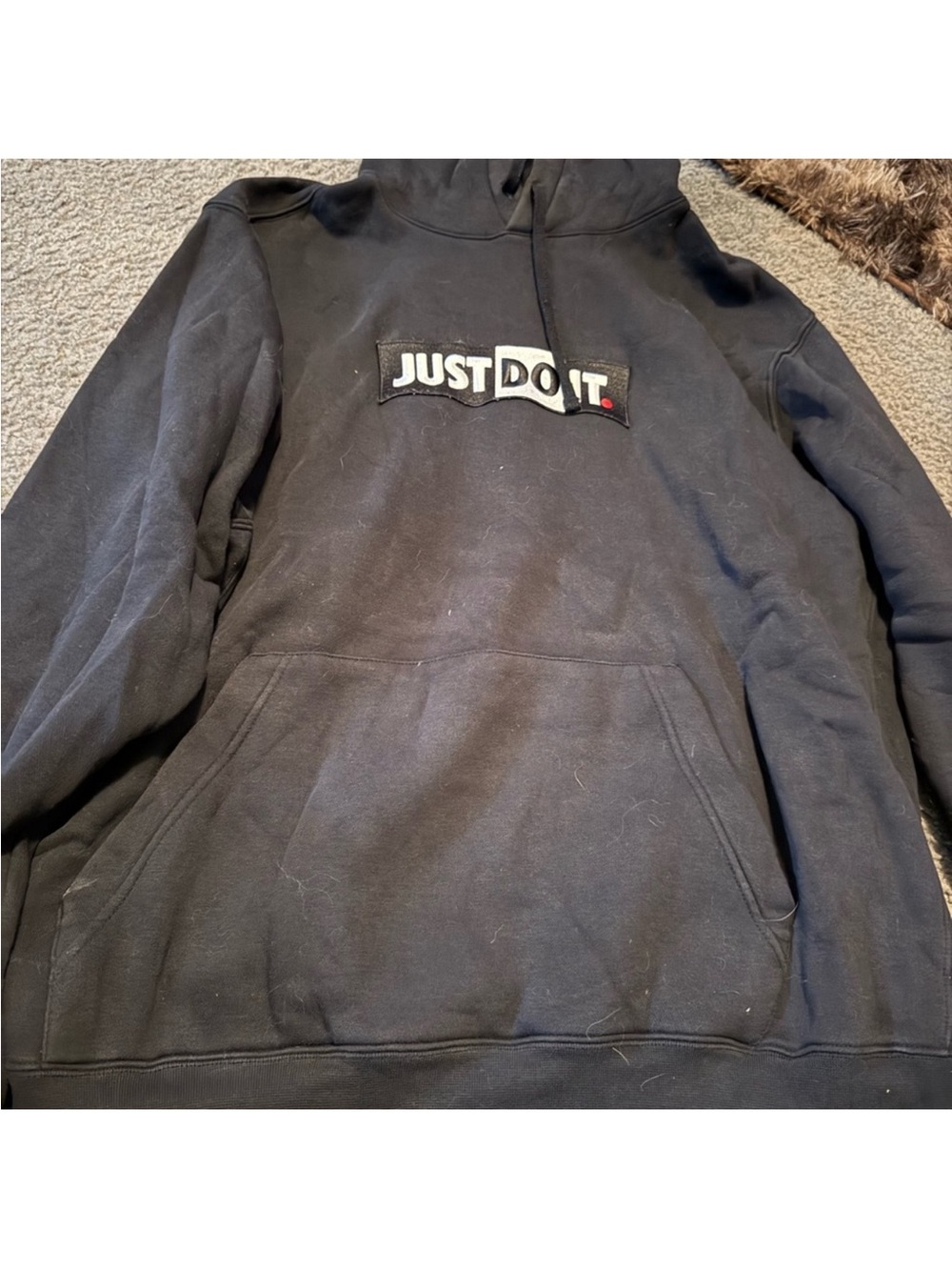 Nike Black Pullover Hoodie with White Logo Tag